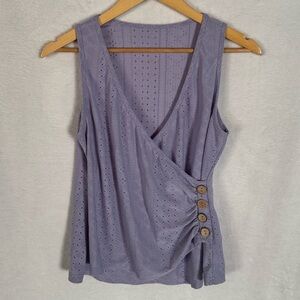 SHEIN Purple Eyelet Wrap Tank Top